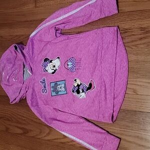 Kids Pink Hoodie with Minnie Mouse Print